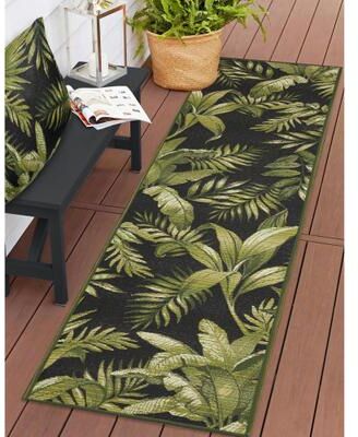 Liora Manne Lush Decor Marina Jungle Leaves Indoor/Outdoor Rug