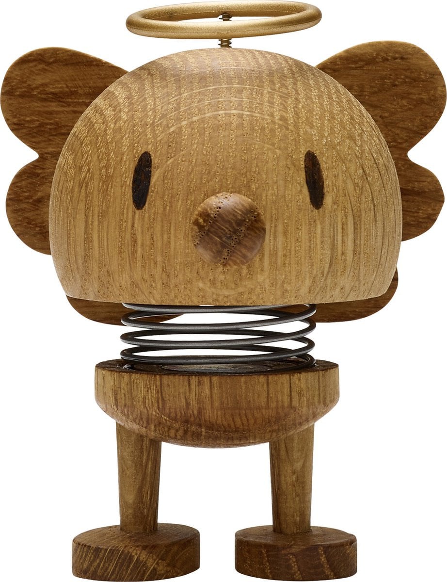 Hoptimist Angel Bumble Beeldje - Eikenhout - S