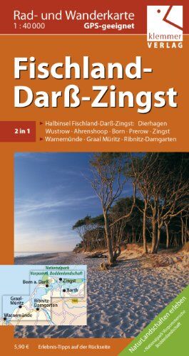 Klaus Klemmer - Rad- und Wanderkarte Fischland-Darß-Zingst: Maßstab 1:40.000, GPS geeignet, Erlebnis-Tipps auf der Rückseite - Preis vom 14.10.2026 23:07:16 h