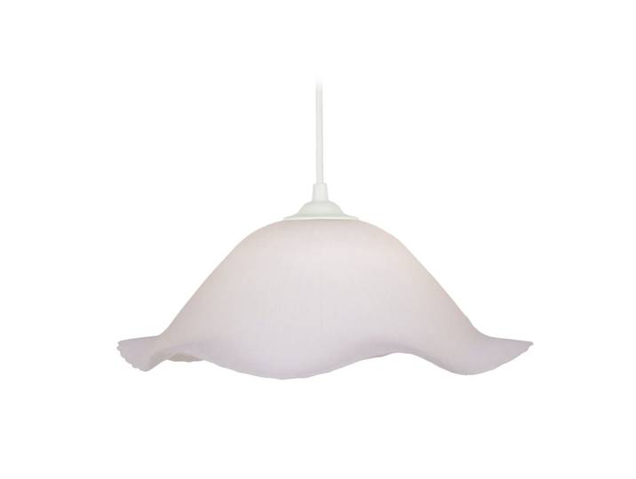 Suspension métal blanc abat-jour verre blanc