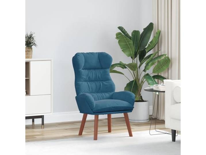 HEFZGDB Relaxsessel Blau Samt Moderner Sessel mit Holzrahmen und Polsterung für Wohnzimmer Schlafzimmer Lesesessel Entspannungssessel