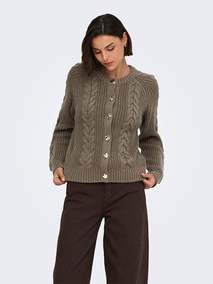 JDY Cardigan in Khaki - S