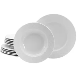 CreaTable Polo Weiss Tafelservice 12-tlg Porzellan