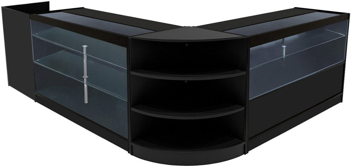 MonsterShop Theia led winkelbalieset - zwart - mdf & glas - k1500/c1500/lm60/tb60