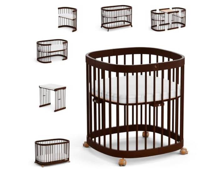 tweeto® Babybett Kinderbett 7in1 Set mit Matratze 7 Funktionen Babybett mit 7 Funktionen
