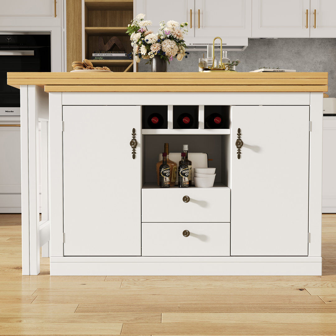 17 Stories 180 cm Bar Cabinet Bar Cabinet White 76cm H X 40cm D X 180cm L
