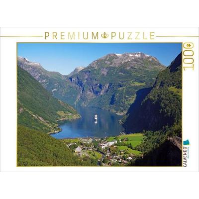 CALVENDO Puzzle Aussicht auf Geiranger | 1000 Teile Lege-Größe 64x48cm Foto-Puzzle für glückliche Stunden