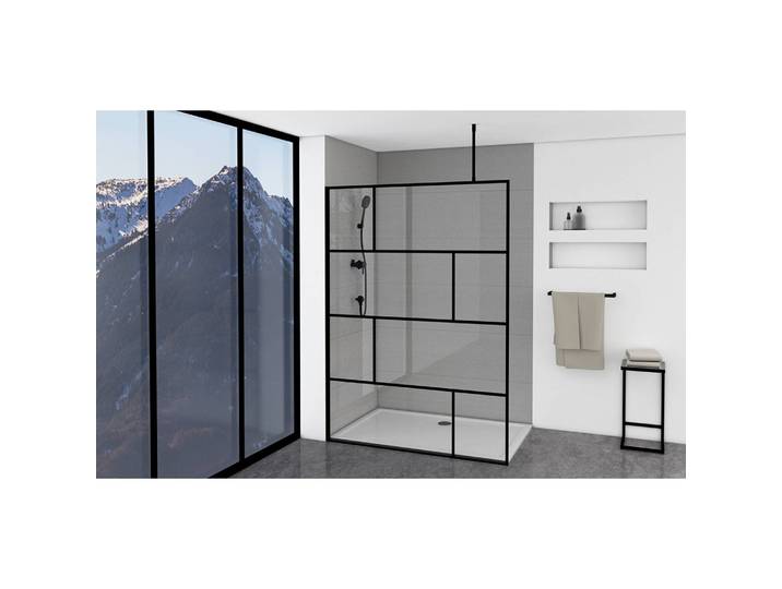 Duschwand Walk-In III 140cm Schwarz