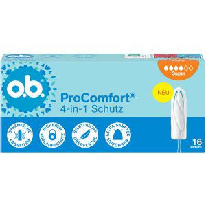 o.b. Tampons ProComfort 4-in-1 Schutz, Super, sanftes Einführen, Viskose, 16 Stück