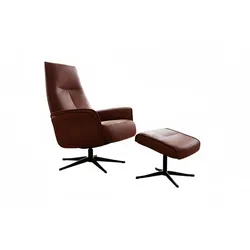 RELAXSESSEL JOSIANE Braun Lederfaserstoff Relaxfunktion