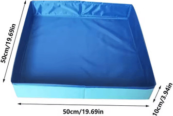 Inspire Picks Foldable Dog Kiddie Pool Non Inflatable Pet Bathing Tub For Dogs & Cats blue