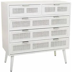 KOMMODE aus Holz und weißem Netz 80x40x81