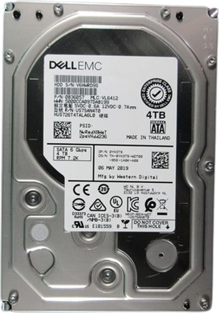 Dell 400-BRCS Interne Harde Schijf, 4 TB, 3.5 inch, 7200 rpm, SATA III