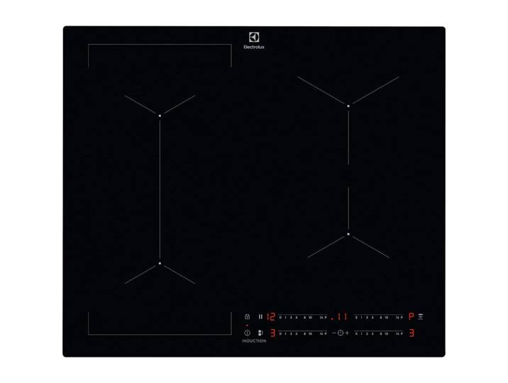 Electrolux Induktionskochfeld, Schwarz, Glas, 58.0x4.4x51.0 cm, Kindersicherung, Timerfunktion, Pausenfunktion, Topferkennung, Restwärmeanzeige je Kochzone, Hauptschalter, Küchen, Küchenelektrogeräte, Kochfelder, Induktionskochfelder