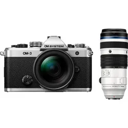 OM System OM-3 Silber + OM System 12-45mm f4,0 + 50-200mm f2,8 PRO