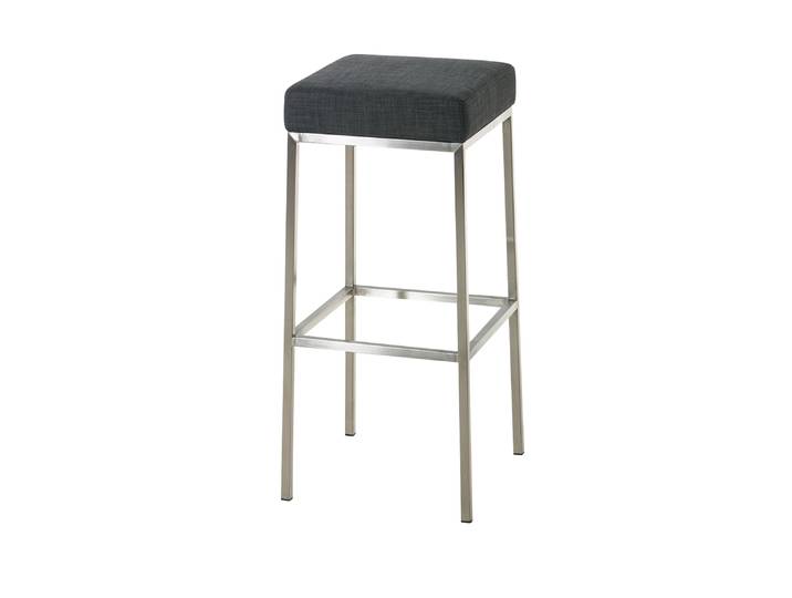 TPFLiving Barhocker Montana E5 Gestell Edelstahl Stoff - Dunkelgrau