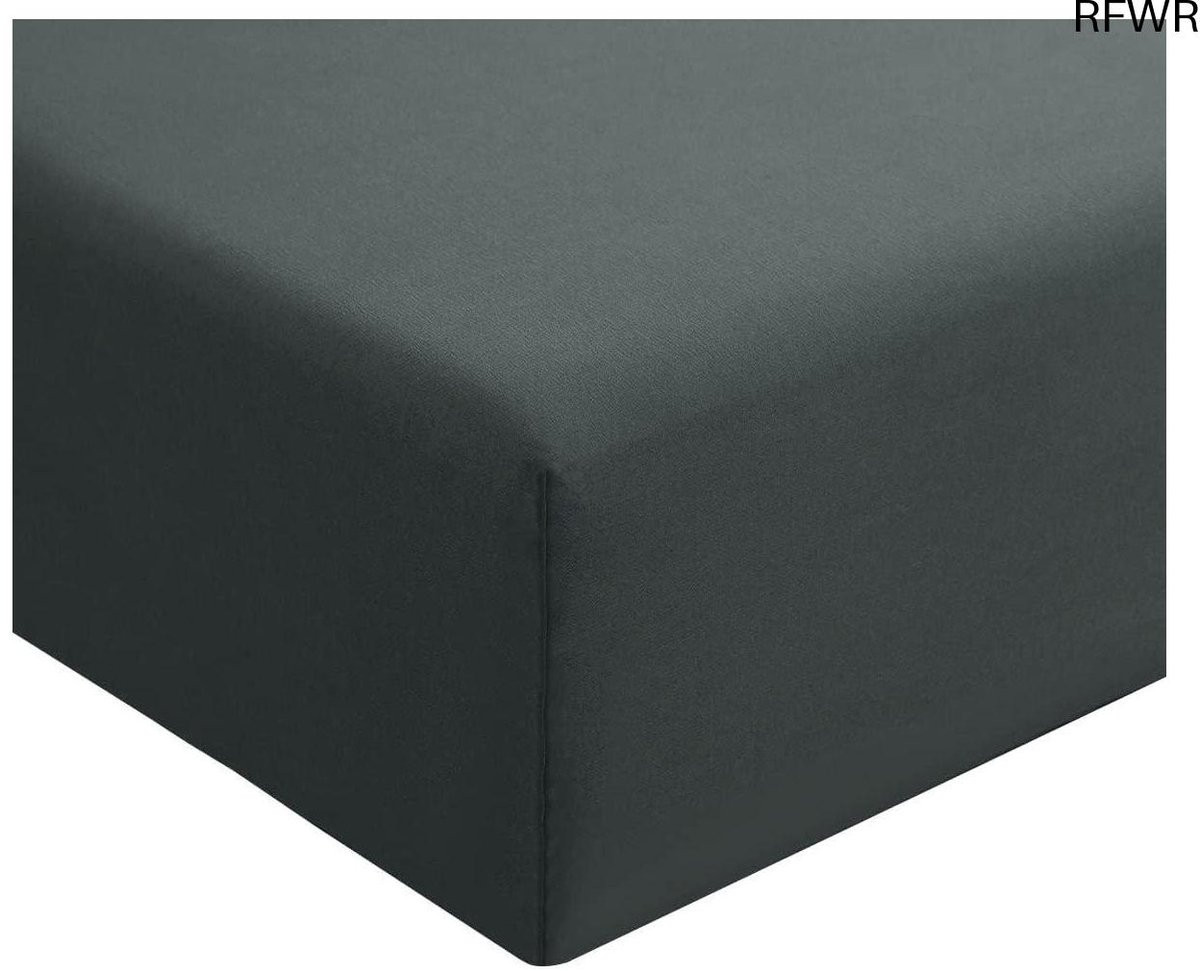 RFWR Hoeslaken Grijs Microvezel voor Boxspring, 90 x 200 cm