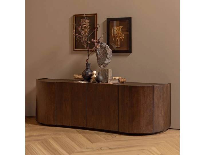WOOOD Dressoir Sense Mangohout, 160cm - Walnoot - Japandi - BePureHome