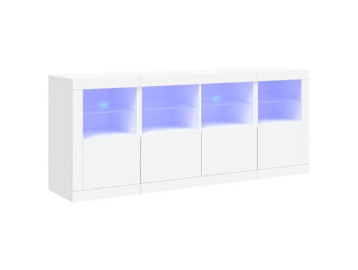 SALE 2026 Buffet de cuisine stable - Placard Cabinet bahut Blanc - Buffet avec lumières LED blanc 163x37x67cm 54.87 Kg 789485