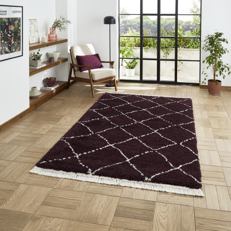 Natur Pur Archuleta area rug Machine Woven Purple Purple Rectangle 200 x 290cm