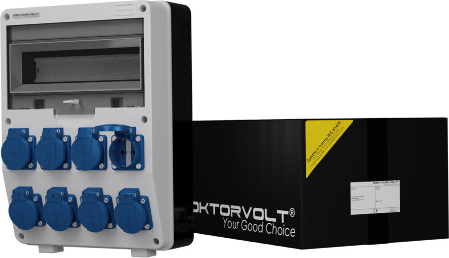 Doktorvolt Bouwstroomverdeeler TD 8x230V Mennekes model 6367