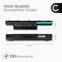 Cellonic Akku für Packard Bell EasyNote LE69KB, TV44CM, TK85, LV44, TSX, TM94, NS (6600 mAh), Notebook Akku, Schwarz