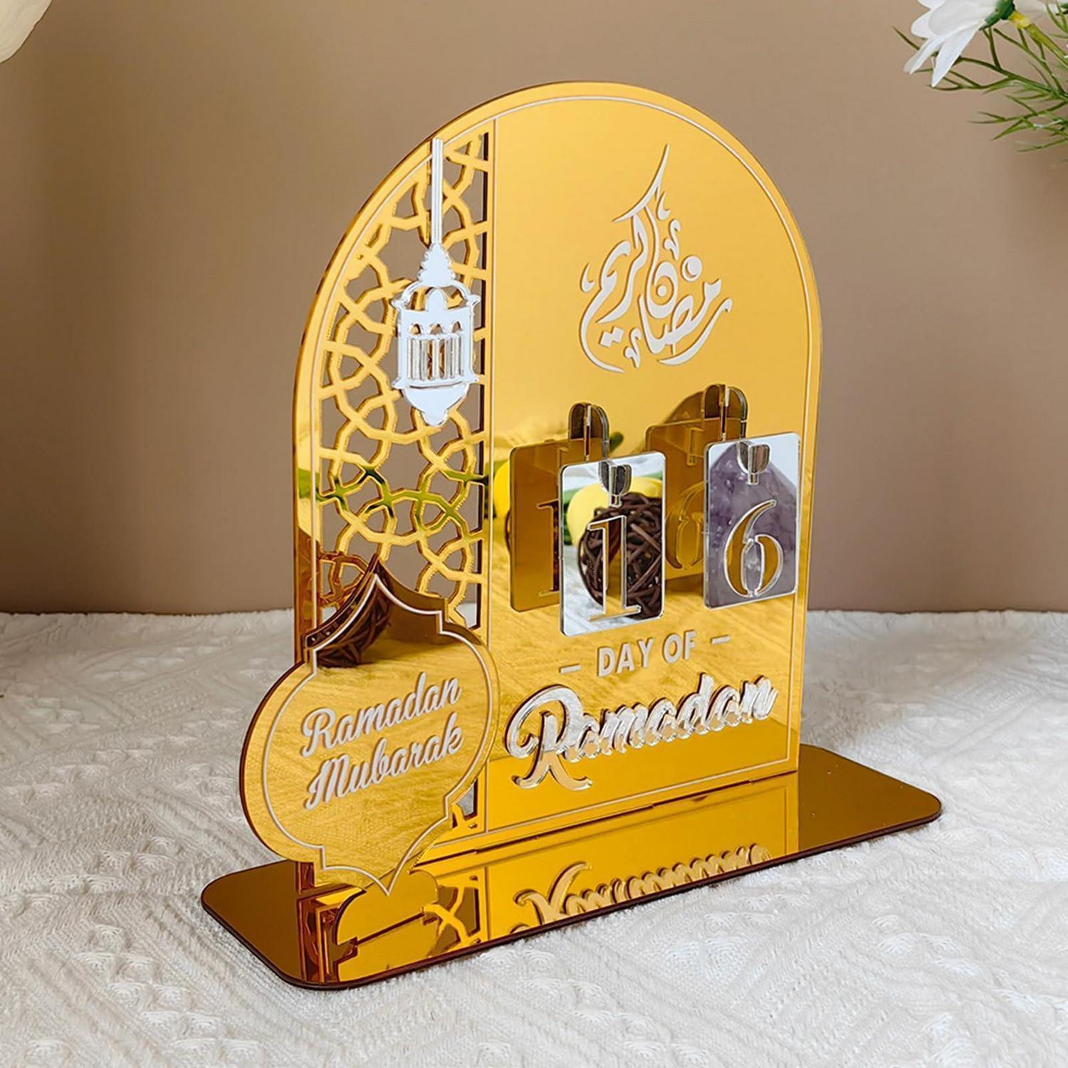 GZWY Ramadan-kalender Eid Mubarak decoratie in goud acryl voor volwassenen