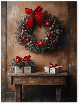 Inspire Curations Vintage Red Truck Christmas Canvas Wall Art Rustic Winter Farmhouse Decor 2 20x30cm