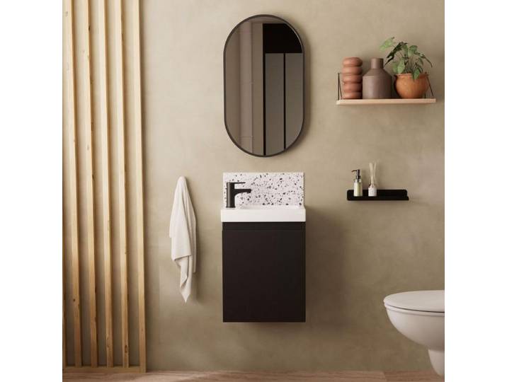 Meuble lave-mains LISA + miroir ovale