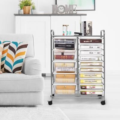 Lirago 15-Drawer Utility Rolling Cart with Drawers Multi-Use Storage