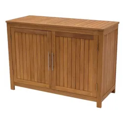 Konsolenschrank Sevilla - 120 x 50 x 85 cm - Farbe: Natur - Konsolenschrank mit zwei Klapptüren aus geöltem Eukalyptusholz (FSC zertifiziert)