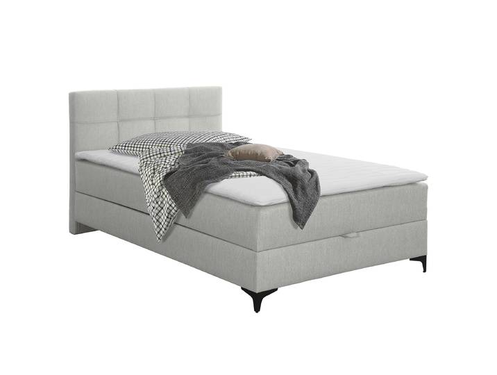 Boxspringbett Hunco 120 x 200cm Flachgewebe Nea Grau