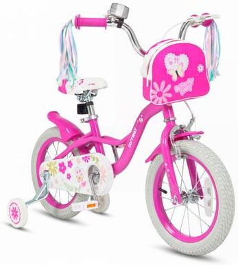 Costway 14 Inches Girls Bike with Front Bag and Streamers for 3-5 Years Pink