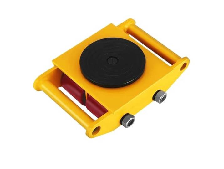 Nisorpa Mover für Industriemaschinen, 6T Maschinen, beweglicher Rollschuh, 6 kg, strapazierfähig, 4 Rollen, Rollwagen mit 360° drehbarer Kappe, Maschinen-Mover für Lager, Werkstatt, gelb