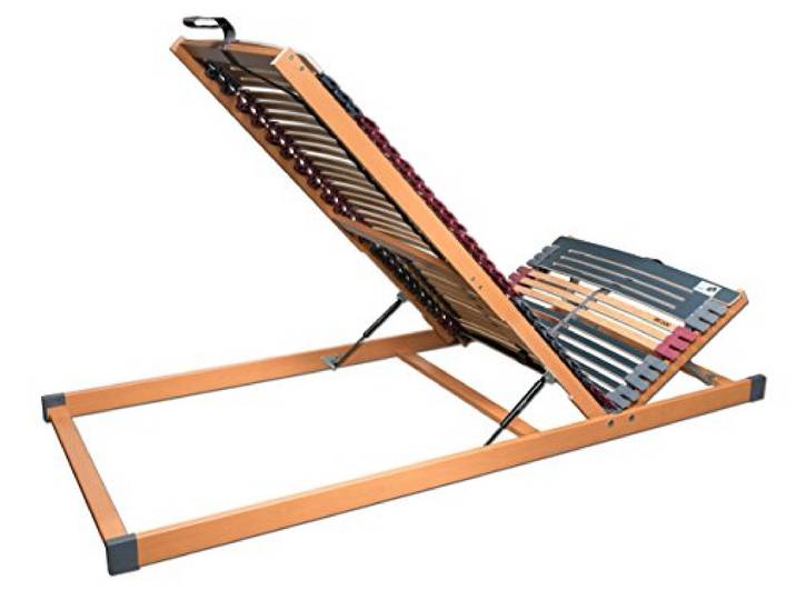FMP Matratzenmanufaktur 7 Zonen Lattenrost Rhodos KF Bettkasten 44 Leisten mit BETTKASTENFUNKTION mit Gasdruckfedern. SPITZENQUALITÄT AUS Deutschland 120x200 cm
