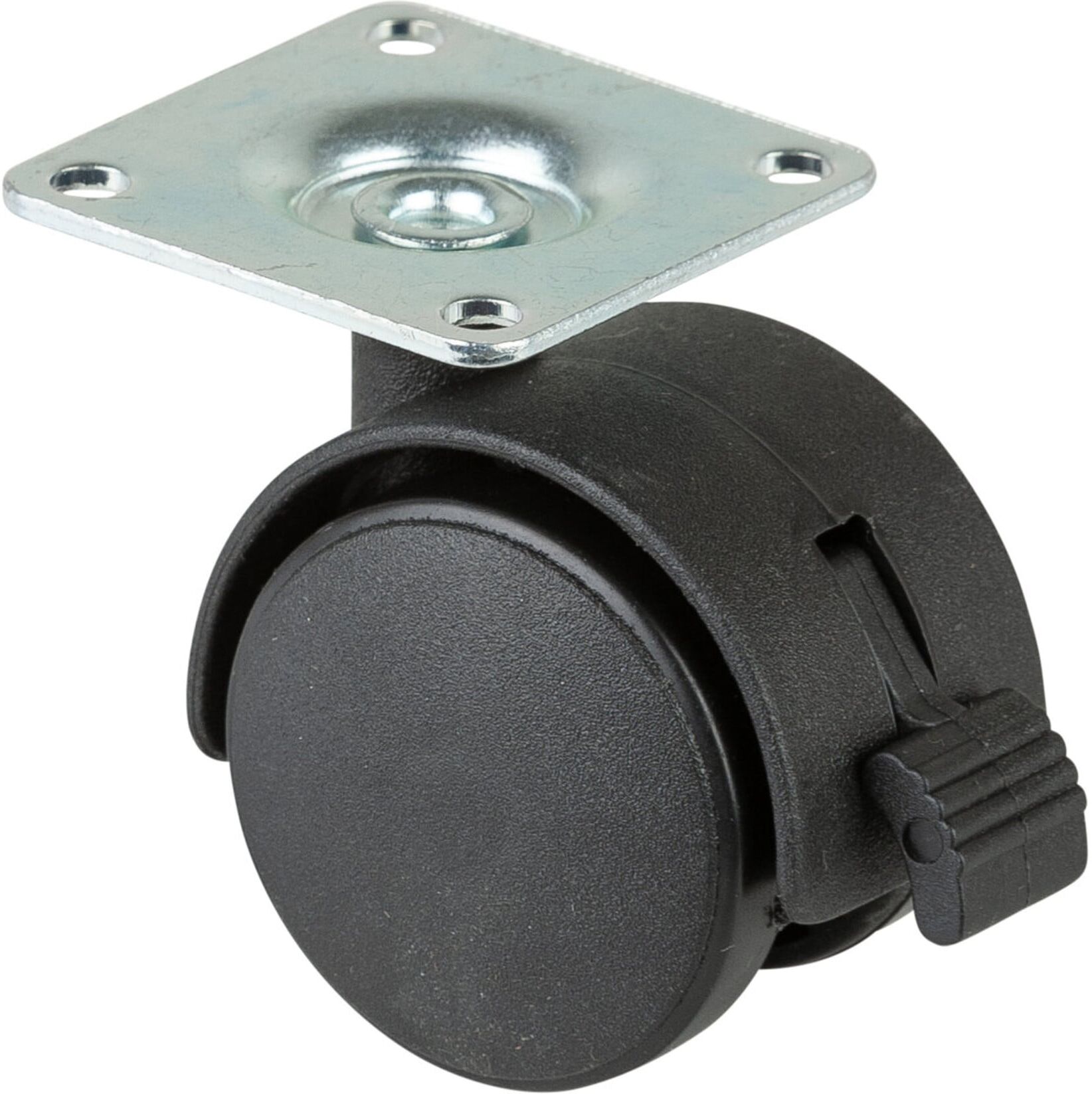 BS Rollen Kunststoff-Doppelrolle F85 40 Feststel. + Platte (F85.040.PL)