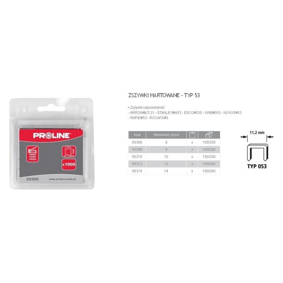 Proline 10 mm temperierte Heftklammern Typ 53 (11,2 mm) 1000 Prozent (1000x) (55310)