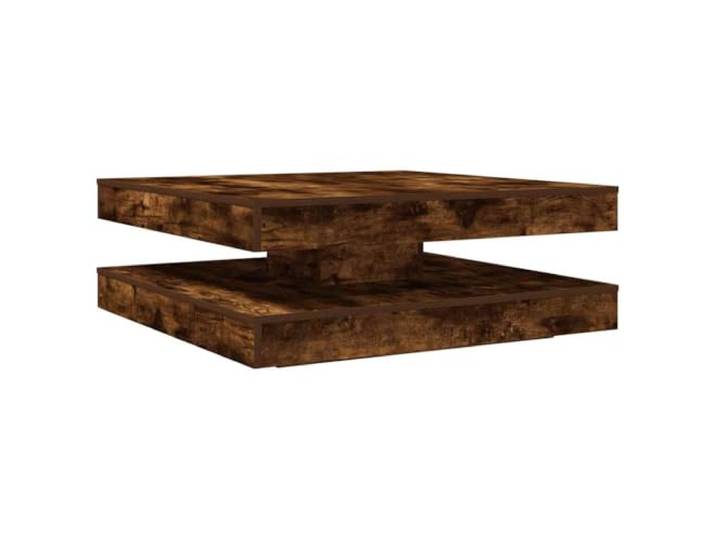 HKLGBVCR Couchtisch, drehbar um 360°, Holz, Rauchgrau, Eiche, 90 x 90 x 34,5 cm
