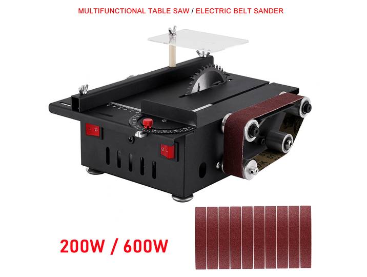 Mini scie de table électrique multifonctionnelle, machine de découpe, modèle de travail de calcul, tronçonneuse, chaise de bureau, ponceuse à ceinture, outil de meulage