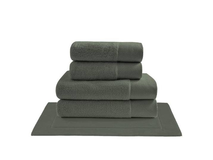 Ensemble de bain 5 pièces avec tapis eucalyptus