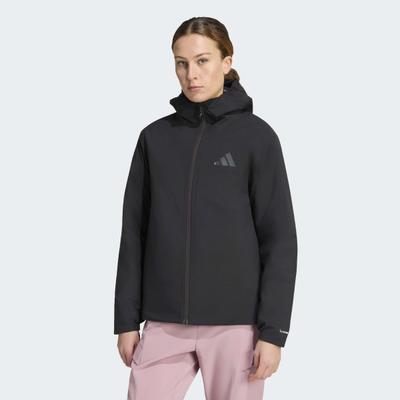 Outdoorjacke ADIDAS TERREX "MULTI ESSENTIALS CLIMAPROOF, ISOLIEREND", Damen, Gr. XXL, schwarz, Obermaterial: 100% Polyester, Jacken Outdoorjacke, mit climaproof Technologie, aus Polyester