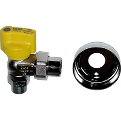 Wolf Gaskugelhahn Eckform Rp1/2 mit thermischer Sicherung, verchromt"