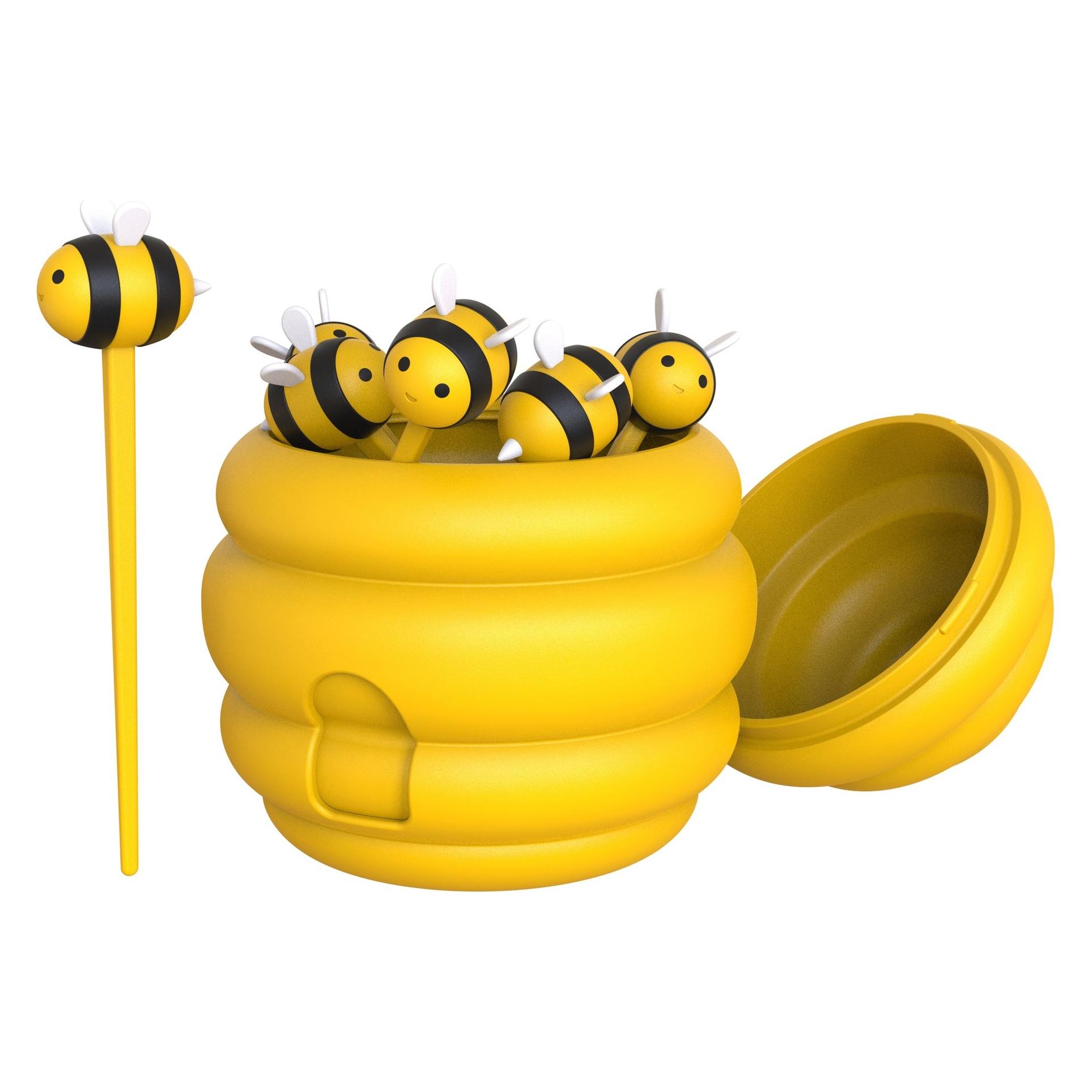 Winkee Bienen Foodpicks mit Aufbewahrungsbehälter (18813)