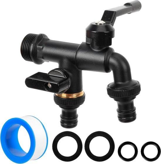 Vorstbestendige dubbele messing kraan met 3/4 inch slangadapter voor tuin en huishouden
