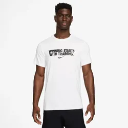 NIKE Dri-FIT Winning T-Shirt Herren 100 - white/black XL