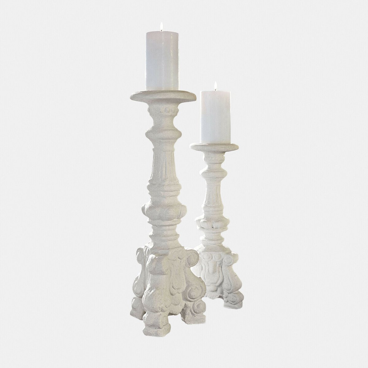 Loberon Chaverny Kandelaar set van 2 antiek wit