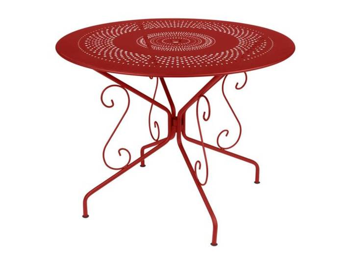 Fermob Montmartre Gartentisch Ø117 cm Stahl Rot