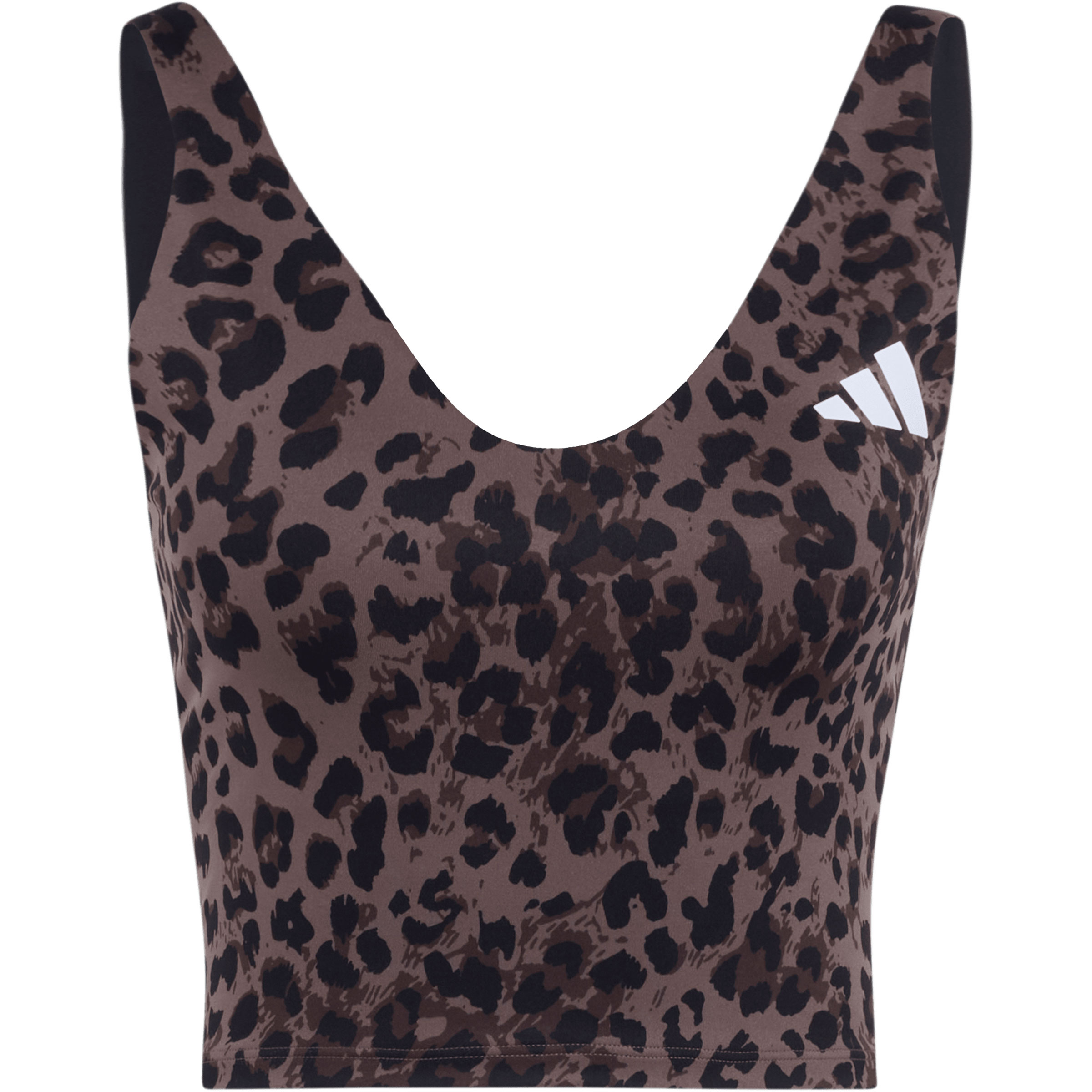 adidas Workout Essentials Leopard Print Top Damen Tanktops braun Größe M Training & Fitness Schnell trocknend