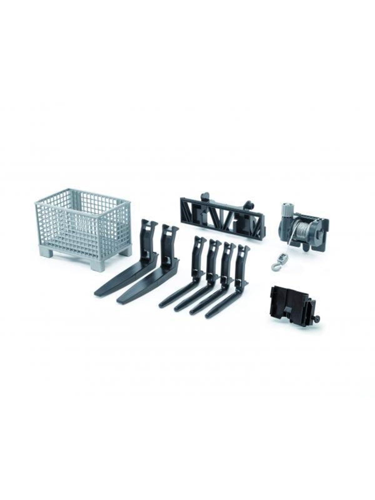 Bruder Accessories: Box-type pallet winch and forks f.frontloader