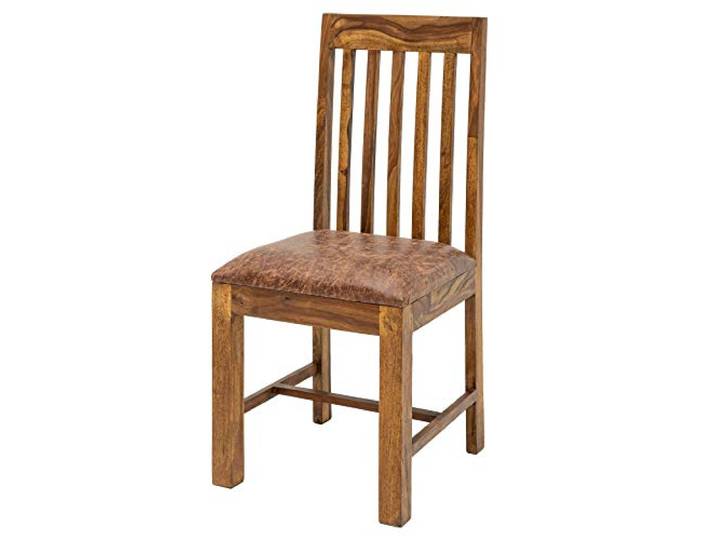 invicta INTERIOR Massiver Stuhl MAKASSAR Sheesham Esszimmerstuhl gepolstert Kolonialstil Holzstuhl Massivholzstuhl Konferenzstuhl